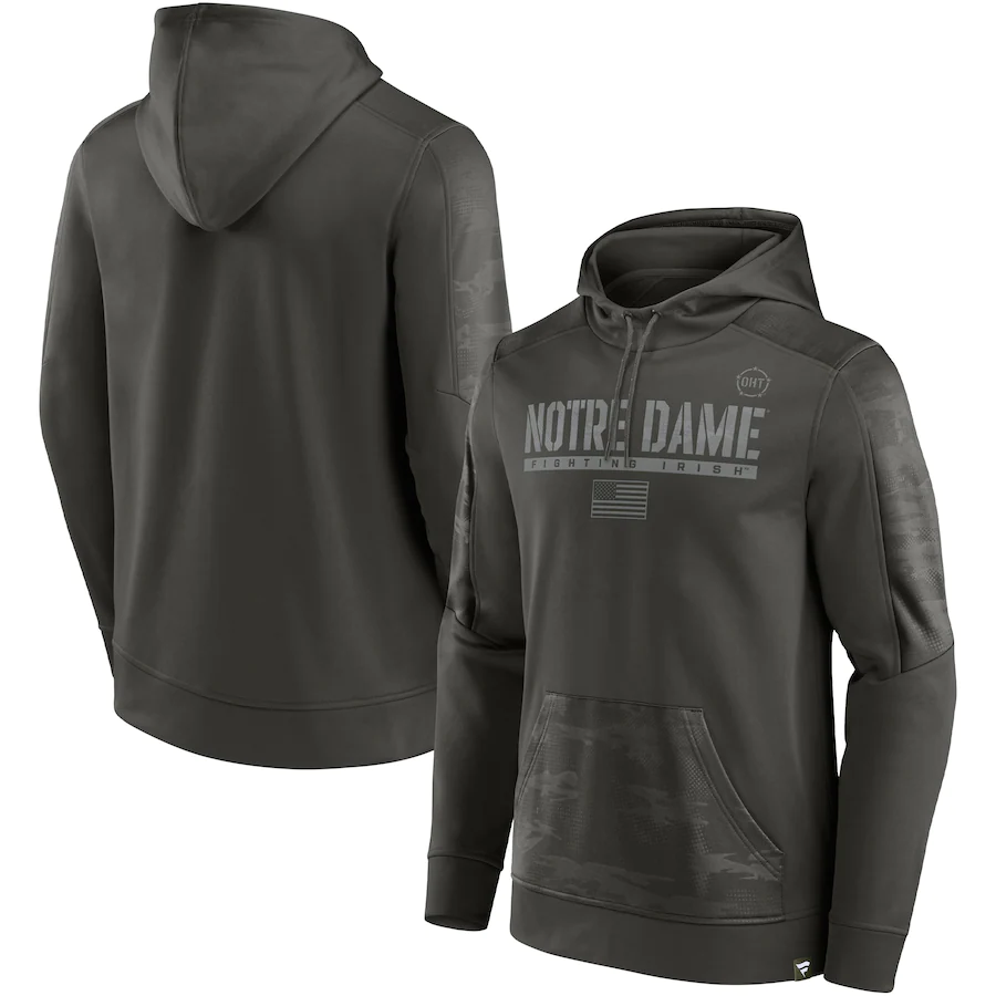 Men's Notre Dame Fighting Irish Olive OHT Military Appreciation Guardian Pullover Hoodie